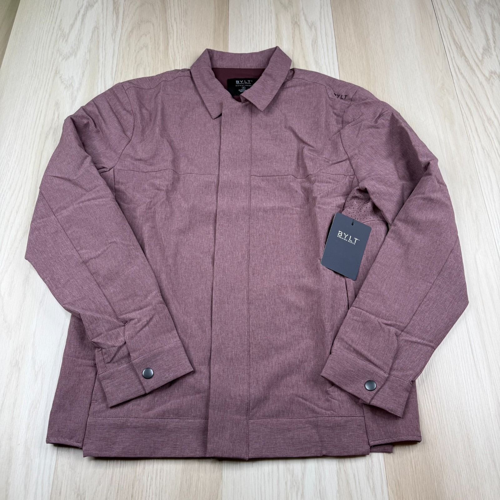 Bylt Premium Basics Mens Heather Maroon Red Performance District Jacket Size M